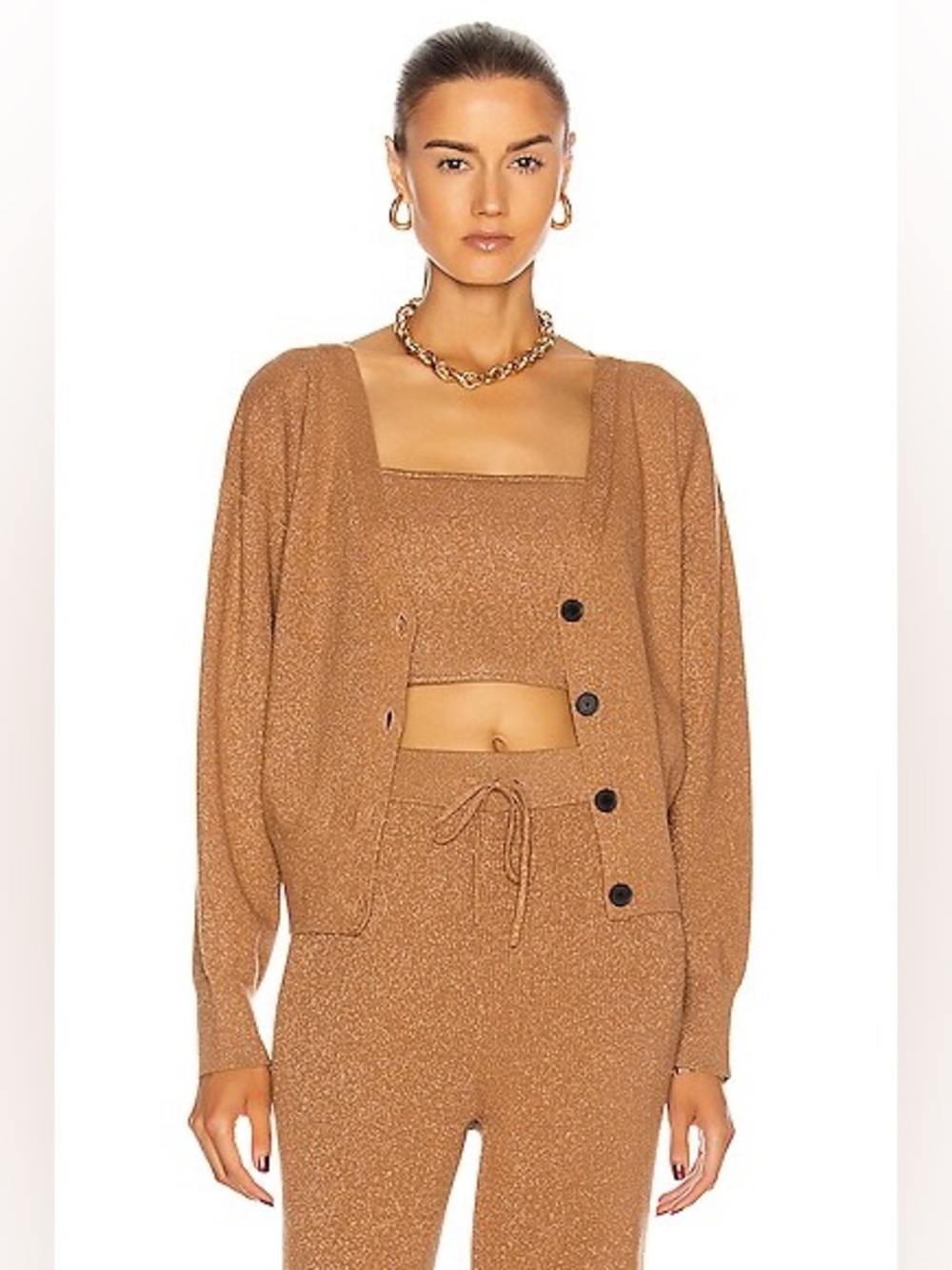 A.L.C. Bronze Knit Crop Top